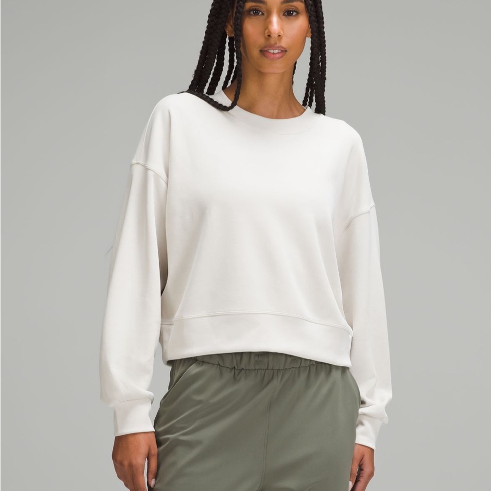 Lululemon Softstreme Crewneck Sweatshirt in White Opal
